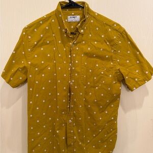 Old Navy Men's Mustard Polka Dot Shirt